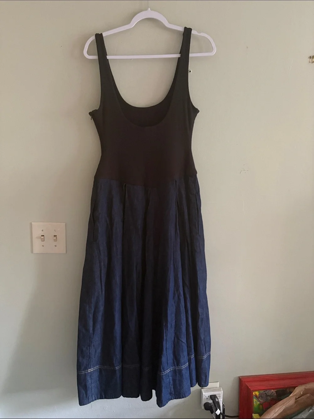 Free People Elio Denim Midi Dress M NWT
